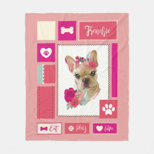 French bulldog blanket Medium blush