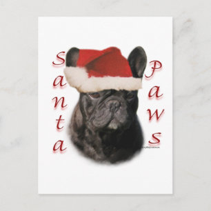 French Bulldog (blk) Santa Paws Holiday Postcard