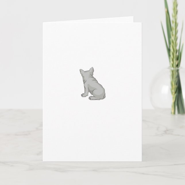 French Bulldog Blue French Bulldog  White Pixel Card (Front)