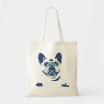 French Bulldog Blue Graphics Tote Bag