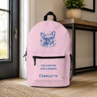 French Bulldog blue lineart doodle frenchie pink