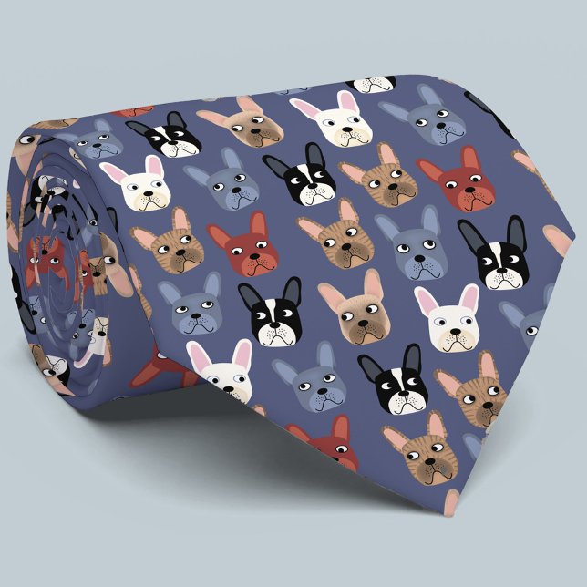French Bulldog Blue Neck Tie (Creator Uploaded)