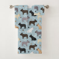 French Bulldog Bones and Paws Blue