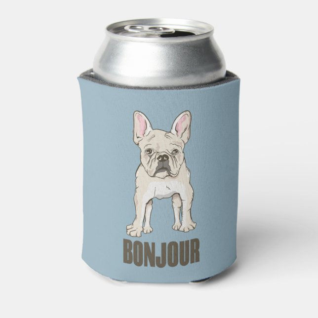 French Bulldog Bonjour Can Cooler (Can Back)