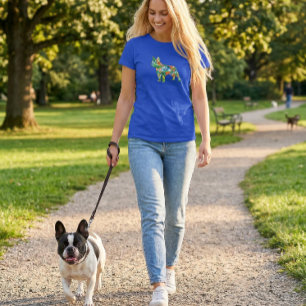 French Bulldog Botanical Silhouette  T-Shirt