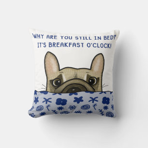 French Bulldog Breakfast O’Clock Cushion