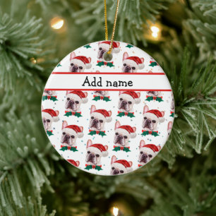 French Bulldog Breed Christmas Dog Pattern Ceramic Tree Decoration