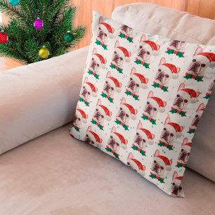 French Bulldog Breed Christmas Dog Pattern Cushion