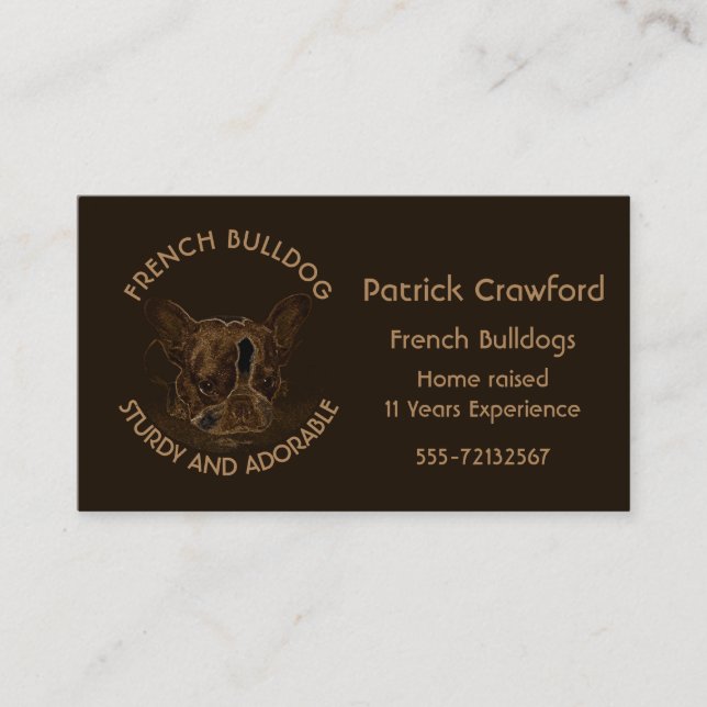 French Bulldog Breeder And Training Business Card (Front)