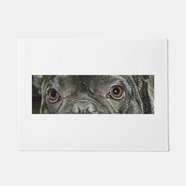 french bulldog brindle eyes doormat (Front)