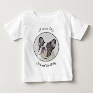 French Bulldog (Brindle Pied) Painting - Dog Art Baby T-Shirt