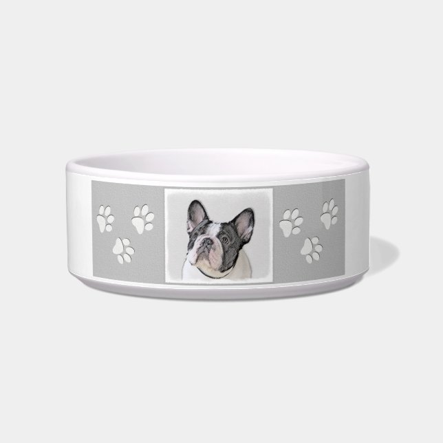 French Bulldog (Brindle Pied) Painting - Dog Art Bowl (Right)