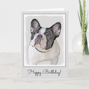 French Bulldog (Brindle Pied) Painting - Dog Art Card