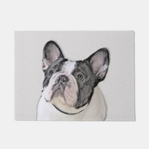 French Bulldog (Brindle Pied) Painting - Dog Art Doormat