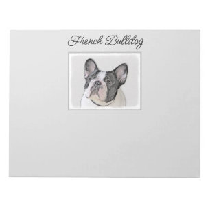 French Bulldog (Brindle Pied) Painting - Dog Art Notepad