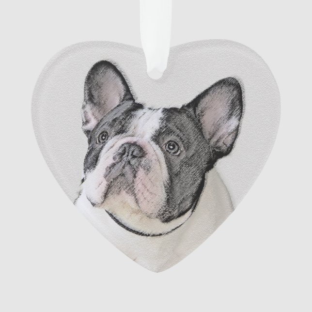 French Bulldog (Brindle Pied) Painting - Dog Art Ornament (Front)