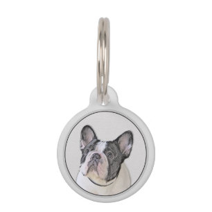French Bulldog (Brindle Pied) Painting - Dog Art Pet Tag