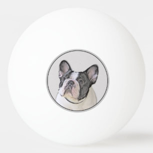 French Bulldog (Brindle Pied) Painting - Dog Art Ping Pong Ball
