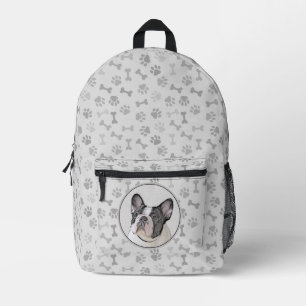 French Bulldog (Brindle Pied) Painting - Dog Art Printed Backpack