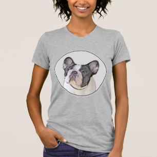 French Bulldog (Brindle Pied) Painting - Dog Art T-Shirt