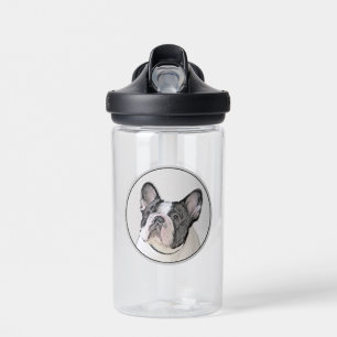 French Bulldog (Brindle Pied) Painting - Dog Art Water Bottle