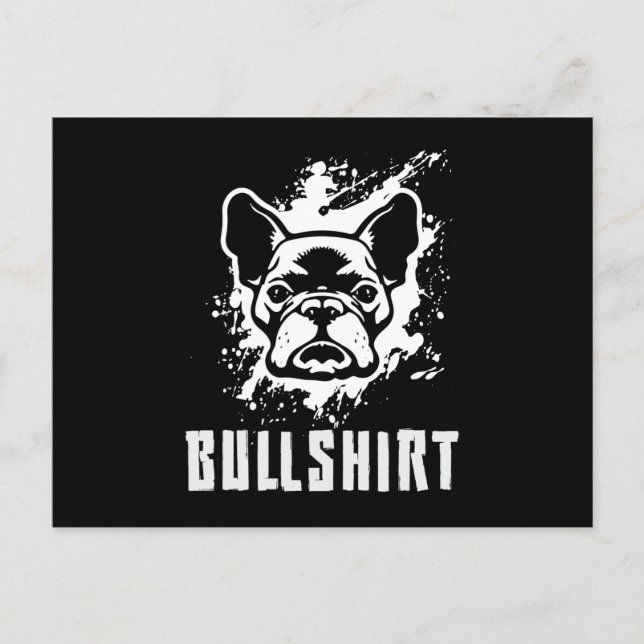 French Bulldog Bullshirt Dog Dogs Vintage Funny Postcard (Front)