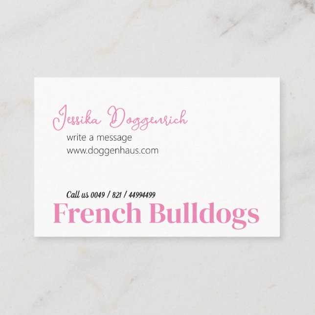 French Bulldog Businesscards Business Card (Back)