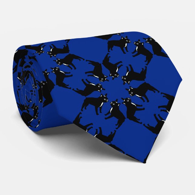 French Bulldog bw on orange Tie (Rolled)