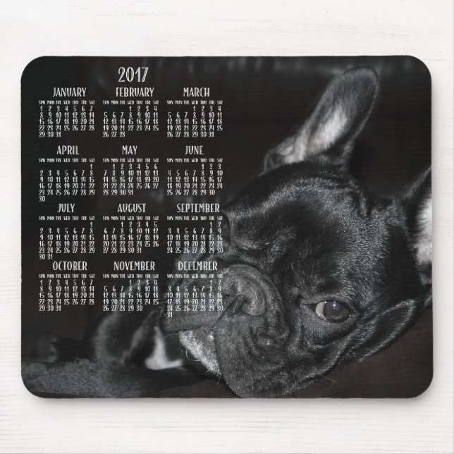 French Bulldog Calendar 2017 Mouse Pad (Front)