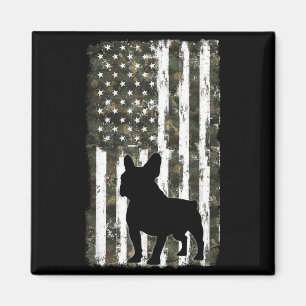 French Bulldog Camouflage American Flag USA Magnet