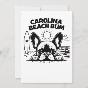 French Bulldog Carolina Beach Bum Invitation