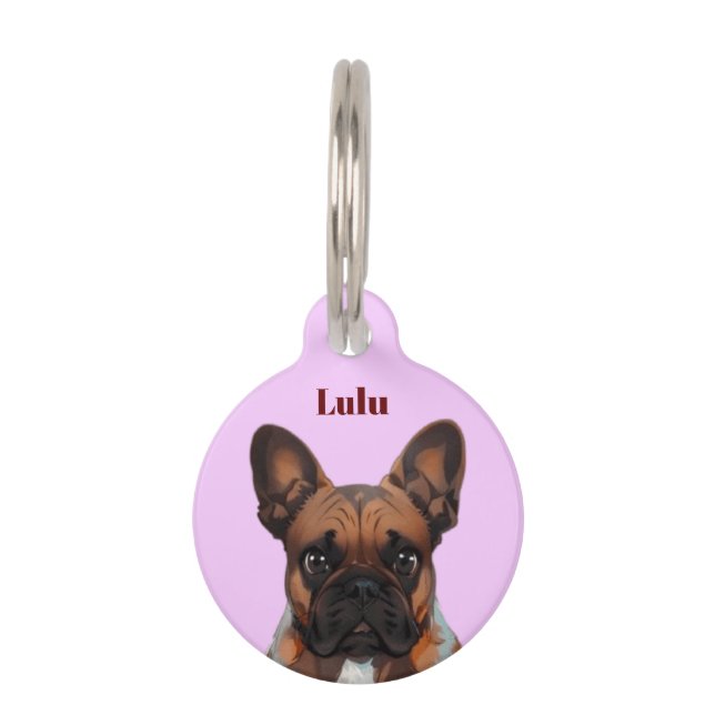 French Bulldog Cartoon French Bulldog Pet Tag (Front)