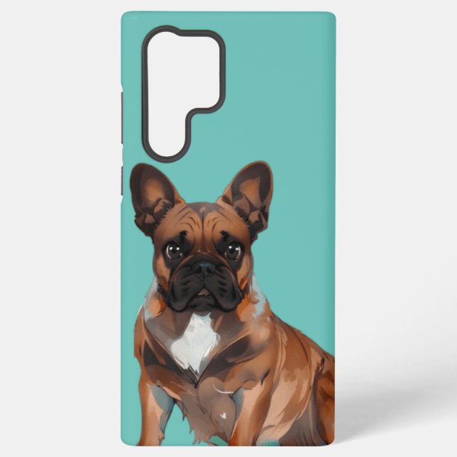 French Bulldog Cartoon French Bulldog Samsung Galaxy S22 Ultra Case (Back)