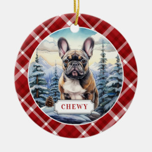French Bulldog Ceramic Circle Ornament