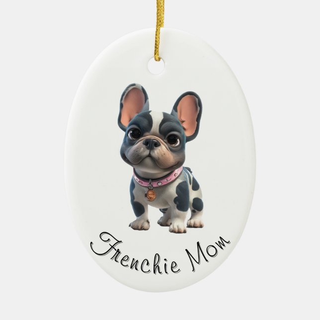French Bulldog Ceramic Tree Decoration (Front)