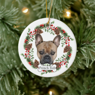 french bulldog ceramic tree decoration
