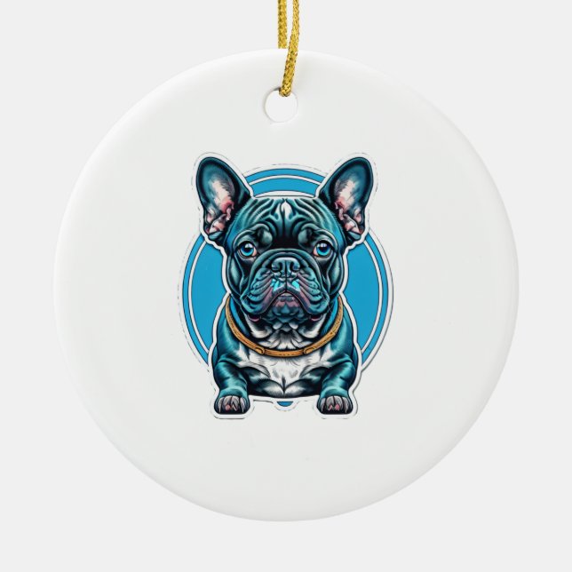 French Bulldog Ceramic Tree Decoration (Front)