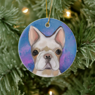 FRENCH BULLDOG CERAMIC TREE DECORATION