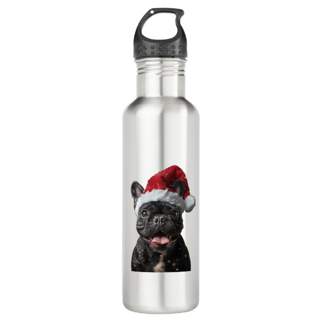 French Bulldog Christmas  710 Ml Water Bottle (Front)
