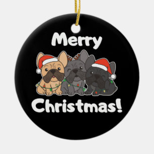 French Bulldog Christmas Animals Cute Dogs Ceramic Tree Decoration