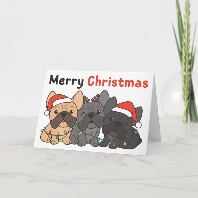 French Bulldog Christmas Animals Cute Dogs Holiday (Front)