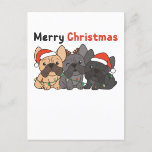 French Bulldog Christmas Animals Cute Dogs Holiday Postcard