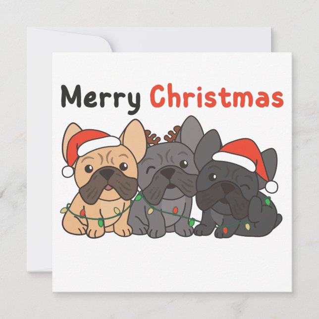 French Bulldog Christmas Animals Cute Dogs Invitat Invitation (Front)