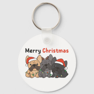 French Bulldog Christmas Animals Cute Dogs Keychai Key Ring