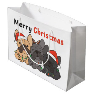 French Bulldog Christmas Animals Cute Dogs Large G Large Gift Bag