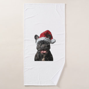 French Bulldog Christmas  Bath Towel