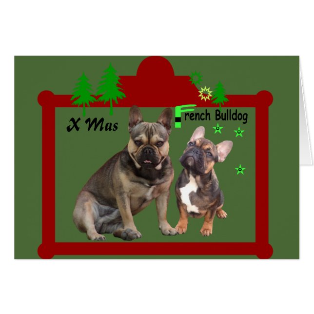 French Bulldog Christmas card (Front Horizontal)