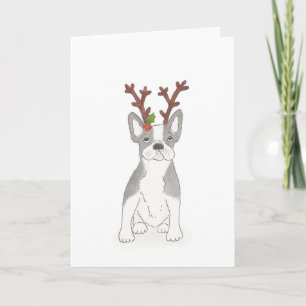 French bulldog Christmas card
