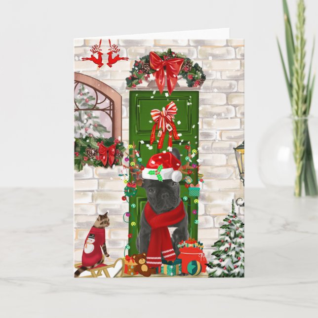 French Bulldog Christmas  Card (Front)