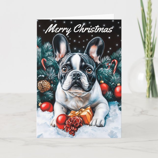 French Bulldog Christmas Card (Front)
